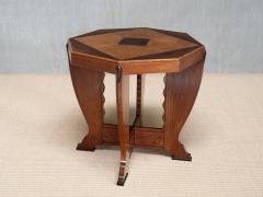 Octagonal Amsterdam School Side Table in Oak and Ebony The Netherlands 1920s - 4234100