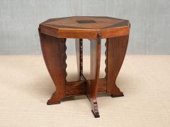 Octagonal Amsterdam School Side Table in Oak and Ebony The Netherlands 1920s - 4234101