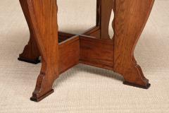 Octagonal Amsterdam School Side Table in Oak and Ebony The Netherlands 1920s - 4234102