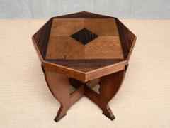 Octagonal Amsterdam School Side Table in Oak and Ebony The Netherlands 1920s - 4234103