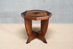 Octagonal Amsterdam School Side Table in Oak and Ebony The Netherlands 1920s - 4234107