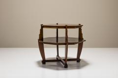 Octagonal Amsterdam School Side Table in Stained Beech The Netherlands 1930 - 3659714