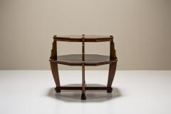 Octagonal Amsterdam School Side Table in Stained Beech The Netherlands 1930 - 3659716