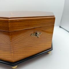 Octagonal Bauhaus Box Ash Walnut Maple Mahogany Velvet Vienna circa 1920 - 4647775