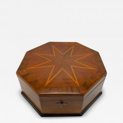 Octagonal Bauhaus Box Ash Walnut Maple Mahogany Velvet Vienna circa 1920 - 4648159