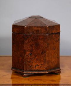 Octagonal Burl Oak Tea Caddy - 685788