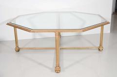 Octagonal Gilt Coffee Table with Glass Top - 696532