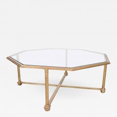 Octagonal Gilt Coffee Table with Glass Top - 696634