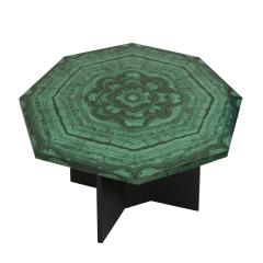 Octagonal Malachite Side Table Italy 1970s - 3968741