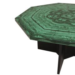 Octagonal Malachite Side Table Italy 1970s - 3968742