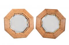 Octagonal Shaped Rattan Mirror - 4659255