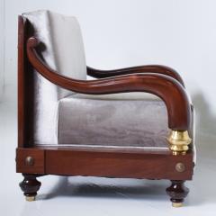 Octavio Vidales Outstanding Mahogany Velvet Armchairs Octavio Vidales Modern 1950s Mexico City - 1867662