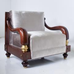 Octavio Vidales Outstanding Mahogany Velvet Armchairs Octavio Vidales Modern 1950s Mexico City - 1867663