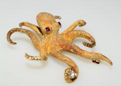 Octopus Brooch 18 K Gold - 3137564