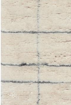 Off White and Gray Moroccan Style Geometric Rug - 1410599