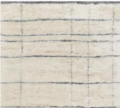 Off White and Gray Moroccan Style Geometric Rug - 1410601