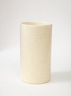 Off white crackle Vase France c 1960 - 2692230