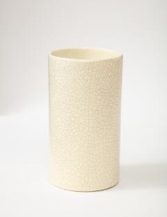 Off white crackle Vase France c 1960 - 2692232