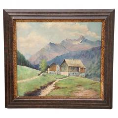 Oil Painting on Board Italian Mountain Landscape by Cino Bozzetti 1937s - 2676786