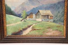 Oil Painting on Board Italian Mountain Landscape by Cino Bozzetti 1937s - 2676788