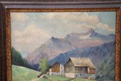 Oil Painting on Board Italian Mountain Landscape by Cino Bozzetti 1937s - 2676789