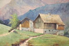 Oil Painting on Board Italian Mountain Landscape by Cino Bozzetti 1937s - 2676791