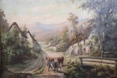 Oil Painting on Canvas Country Town Late 19th Century - 3839517