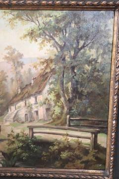 Oil Painting on Canvas Country Town Late 19th Century - 3839519