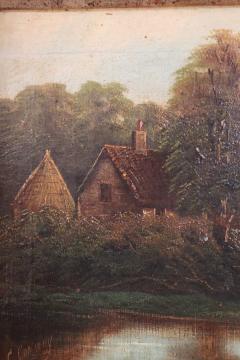 Oil Painting on Canvas English Landscape 19th Century Signed - 4042798
