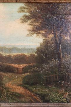 Oil Painting on Canvas English Landscape 19th Century Signed - 4042799