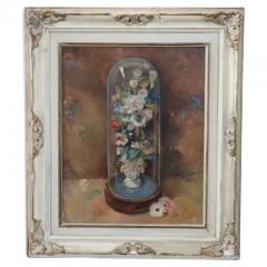 Oil Painting on Masonite Still Life with Flowers Signed and Dated 1938 - 3295138