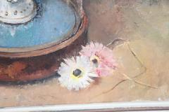 Oil Painting on Masonite Still Life with Flowers Signed and Dated 1938 - 3295140