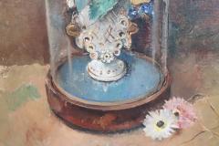 Oil Painting on Masonite Still Life with Flowers Signed and Dated 1938 - 3295142