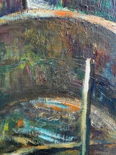 Oil Painting on Wood Venezuelan Artist Gabriel Bracho Aquaduct Door of Caracas - 4397223