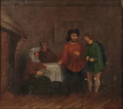 Oil on Board Rustic Genre Scene Holland 18th century - 3930217