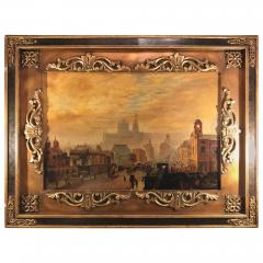 Oil on Canvas City View Sunset City Scene with Palace Signed Kitty Young - 3004424