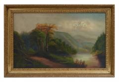 Oil on Canvas Hudson Valley River School Painting  - 944533