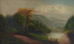 Oil on Canvas Hudson Valley River School Painting  - 944955