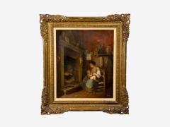 Oil on Canvas Mother and Child Signed A Ripa Italy 19th 20th c  - 4660098