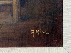 Oil on Canvas Mother and Child Signed A Ripa Italy 19th 20th c  - 4660103