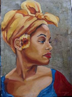 Oil on Canvas Portrait of West Indies Woman by Lenier - 4245682