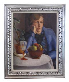 Oil on board a finely rendered continental art deco painting of a seat woman - 1070194