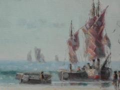 Oil on canvas Laszlo Ritter Hungary 1937 2003 3 beach scene paintings - 2127658