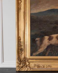 Oil on canvas Pointing Dog in a Landscape French School 19th century - 4737390