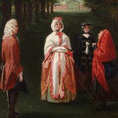 Oil painting of a garden scene from The Heart of Midlothian by Leslie - 3345482