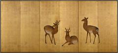 Okamoto Toyohiko 19th Century Japanese Deer Screen by Okamoto Toyohiko Maruyama Shijo School - 3687708