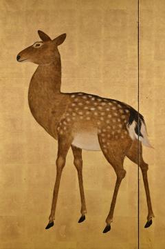 Okamoto Toyohiko 19th Century Japanese Deer Screen by Okamoto Toyohiko Maruyama Shijo School - 3687711