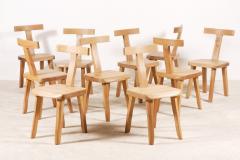 Olavi H nninen Olavi H nninen for Mikko Nupponen Set of 10 Elm Chairs Finland 1950 - 1067217