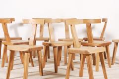 Olavi H nninen Olavi H nninen for Mikko Nupponen Set of 10 Elm Chairs Finland 1950 - 1067220