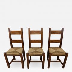 Olavi H nninen Set 1950s Olavi H nninen Solid Elmwood Woven Straw Chair Finland - 2221825